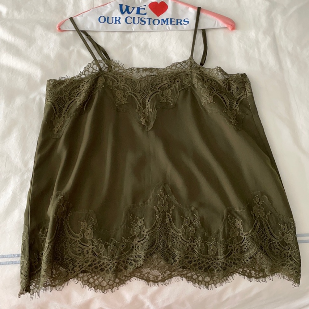 Green lacy top